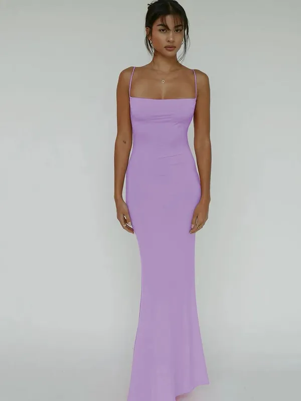 Hugcitar 夏固体ノースリーブ背中の開いたエレガントなセクシーなボディコン Y2K マキシウエディングドレス女性服誕生日パーティーカジュアル Y2K — image 22