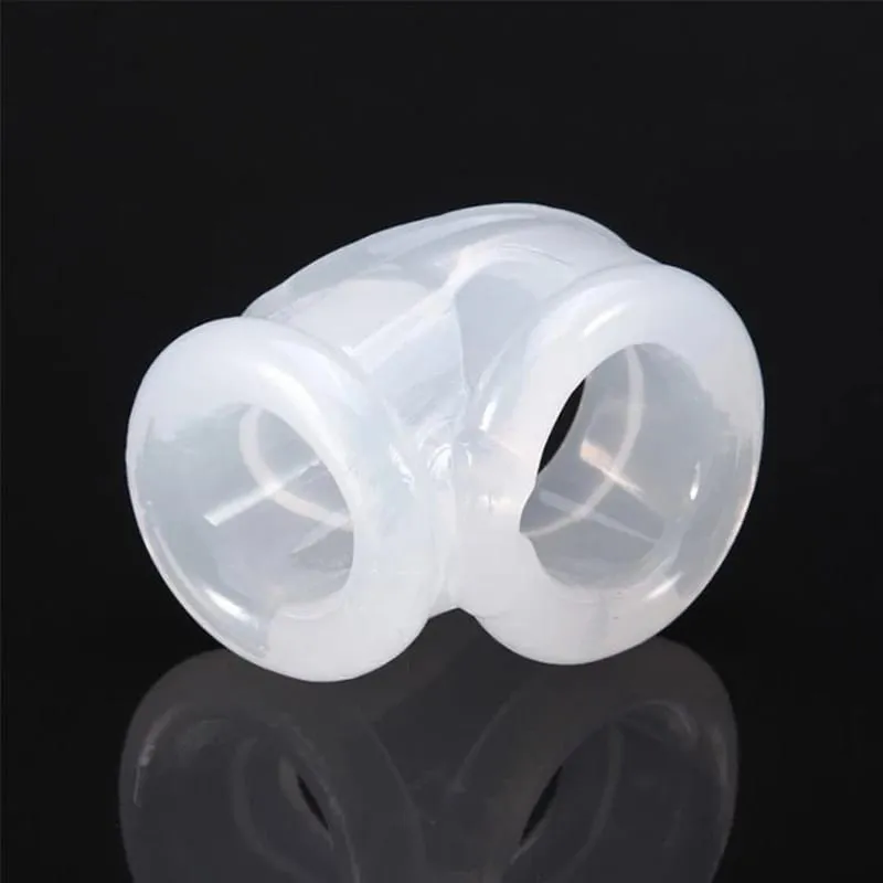 Anello per pene in silicone super morbido Ritardo eiaculazione Palla Scroto Barella Triplo anello per pene Cockring BDSM Giocattoli del sesso per gli uomini — image 5