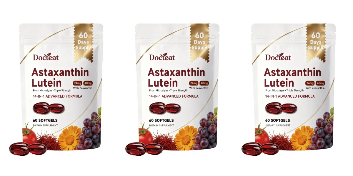 Astaxanthin and Lutein Capsule 60 Count with Grape Seed & Saffron Extract Provide Eye Nutrition Skin and Joint Health Support — image 9