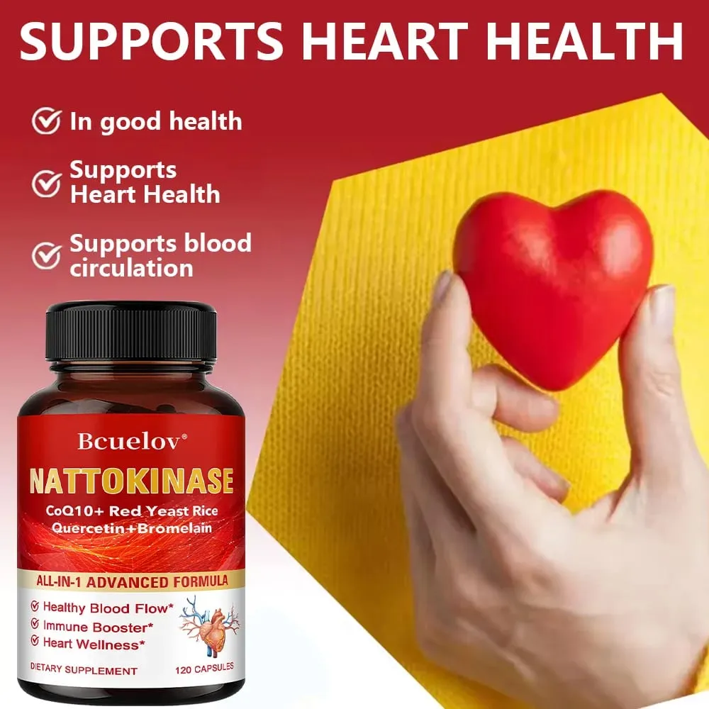 Red Yeast Rice Capsules - with CoQ10 Benefits Cardiovascular Blood Circulation Heart Health and Energy Production — image 1