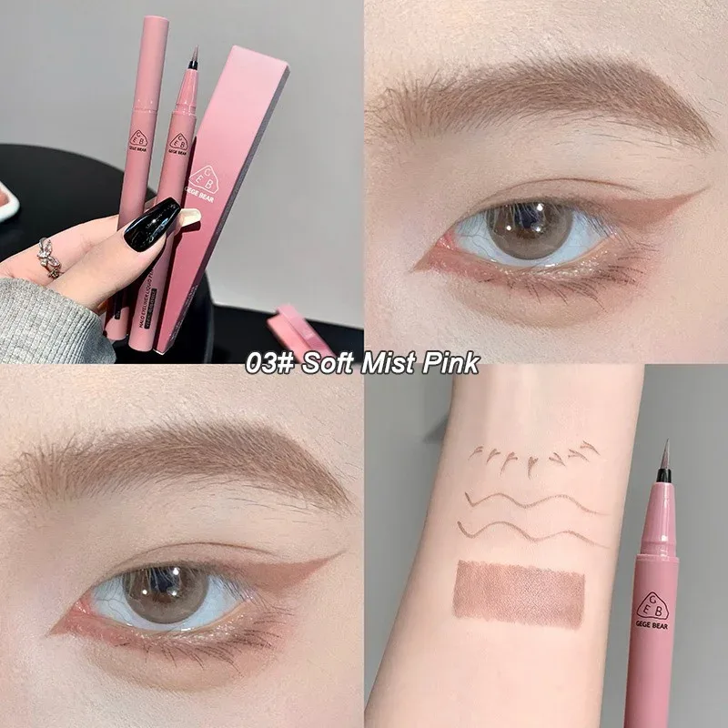 Wasserdichter, schnell trocknender, flüssiger Eyeliner-Stift, ultrafeiner, mattschwarzer, brauner, dauerhaft liegender Seidenraupen-Eyeliner-Stift, natürliches Augen-Make-up — image 9