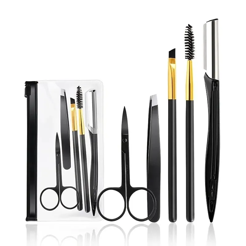 Ensemble de tondeuses à sourcils, ciseaux, pincettes, rasoir, grattage, peigne à sourcils, pince à sourcils, outils de maquillage, 3/4/5/11/12 pièces — image 11