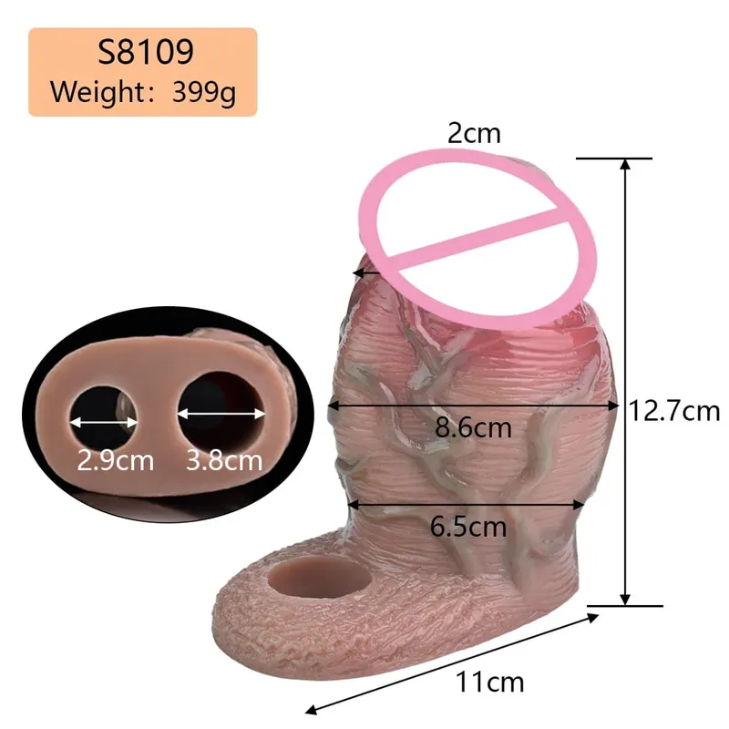 7.2in สมจริงอวัยวะเพศชาย Reusable อวัยวะเพศชายกับแหวนซิลิโคนอวัยวะเพศชาย Enlarger ชายผู้ใหญ่ของเล่นสำหรับชาย — image 32