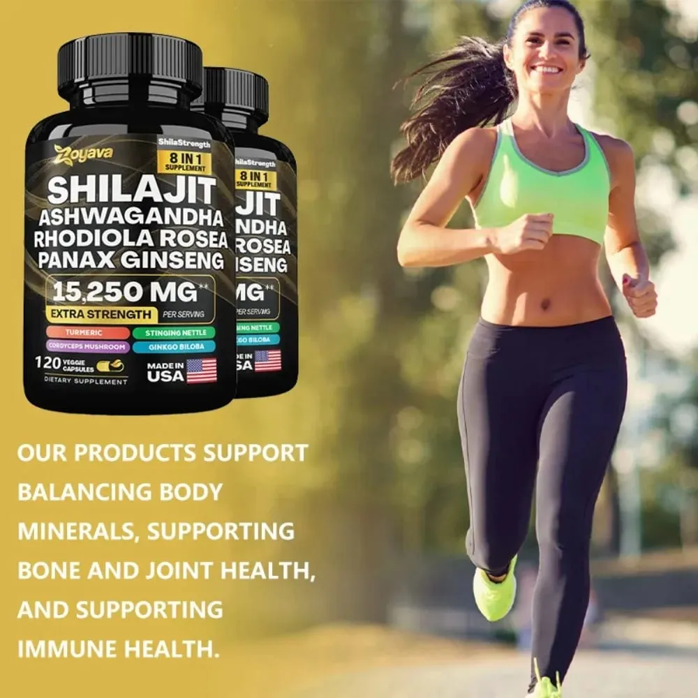 8 in 1 보충제 - 뇌 기억력 집중 에너지 면역 건강을 위한 인삼 Ashwagandha 함유 Shilajit — image 7