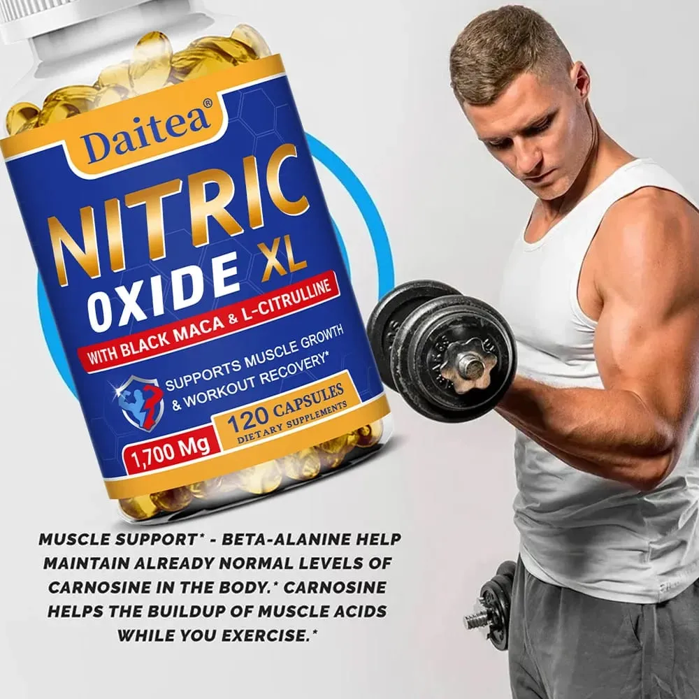 Oxyde nitrique - Les capsules de soutien à la santé des hommes contiennent de l'extrait de poudre de racine de maca pour la croissance et le renforcement musculaires — image 3