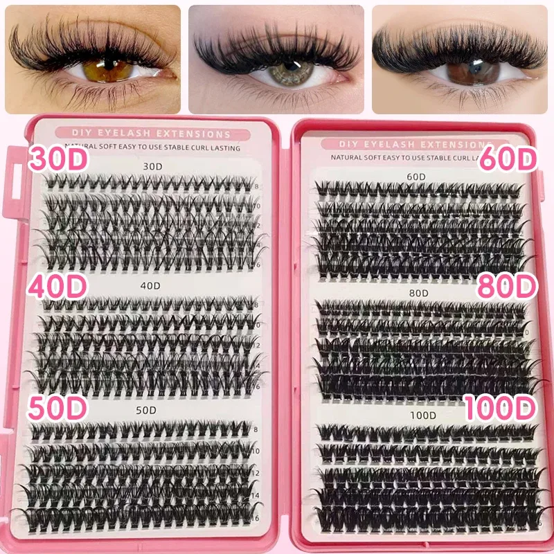 DIY Manga Spiky Cluster Lash Extensions Přirozený mega objem Individuální předřezané segmentované řasy pro domácí líčení očí — image 12