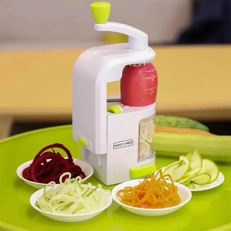 Spiralizer Sayuran 4-IN-1 Pisau Pusing Spiralizer Sayuran Pembuat Mee Zucchini dengan Cawan Sedut Penghiris Pemotong Sayur — image 4