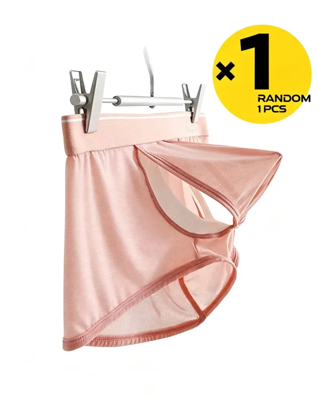 Roupa interior boxer de seda gelo masculina, cuecas de malha fina respirável de secagem rápida, cintura elástica conforto roupa interior de verão, 1 peça aleatória — image 5