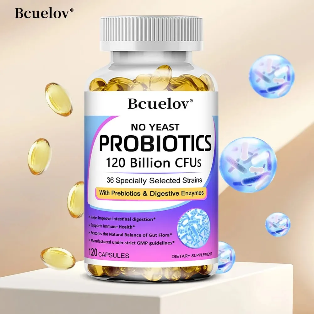 Probiotik Premium dengan Prebiotik dan Enzim Pencernaan Untuk Membantu Penghadaman dan Meningkatkan Sistem Imun - 120 Kapsul — image 1