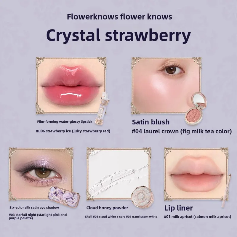 ดอกไม้รู้อัศวินยูนิคอร์น 10 ชิ้นแต่งหน้าชุดอายแชโดว์ Blush ลิปสติก Loose Powder Lip Liner กระจกของขวัญกล่อง — image 10