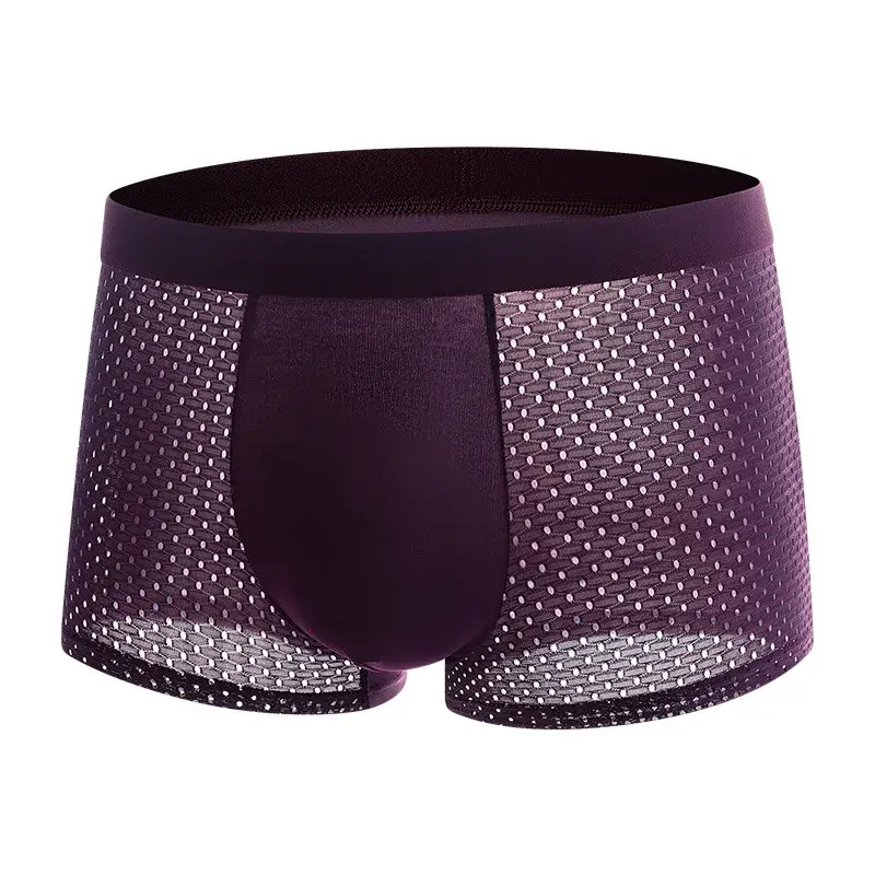 Sous-vêtements respirants doux en maille de soie glacée pour hommes, avec technologie d'évacuation de l'humidité, Design en U pour plus de confort — image 9