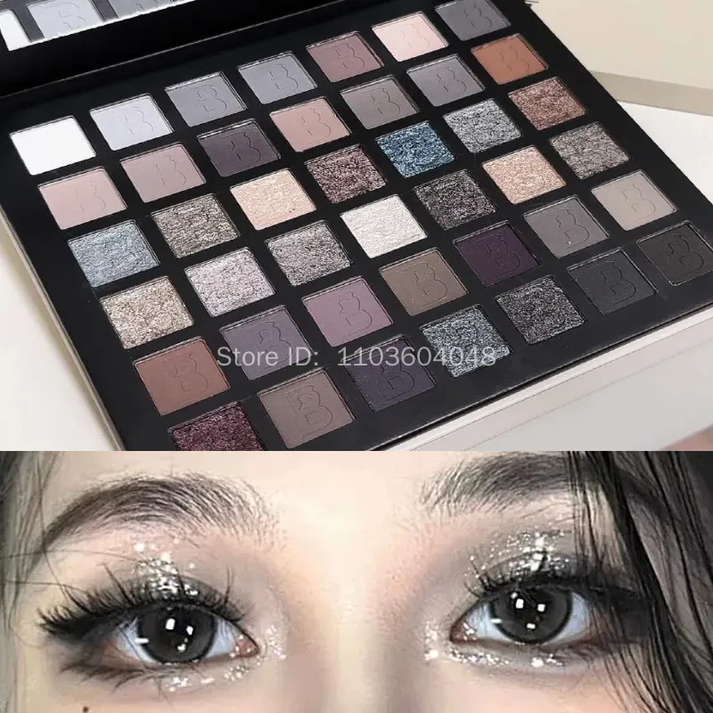Smoked Eye Shadow Plate Pearlescent Shimmer Eyeshadow Matte Glitter Pigment Waterproof Long Lasting Eye Makeup 42 Colors — image 3