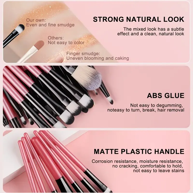 Make-up-Pinsel-Set, hochwertige synthetische Kabuki-Pinsel, Foundation, Concealer, Puder, Rouge, Blending, Gesicht, Lidschatten, Kosmetikpinsel, S — image 3