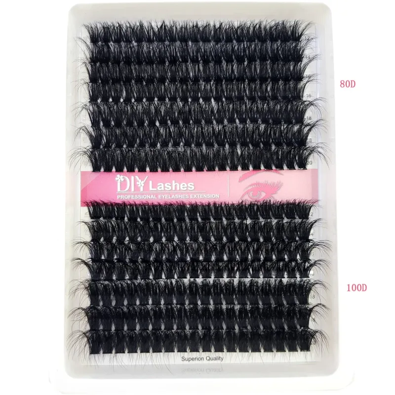 14 Reihen Fluffy Lash Bundle Thick Curl Lash Bundle Extended 80D-100D Cat Eye Lash Extension Wimpern