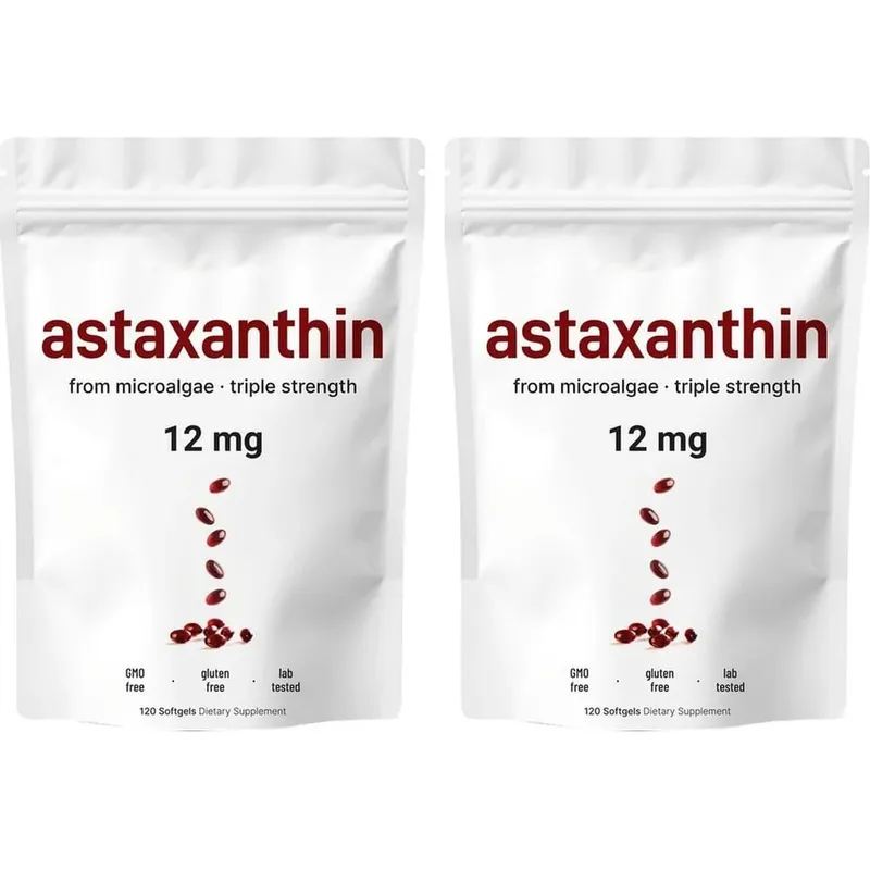 Astaxanthin 12mg měkké gely z mikrořas Triple Strength Antioxidant Supplement Cellular Wellness & Everyday Balance 120 Count — image 10