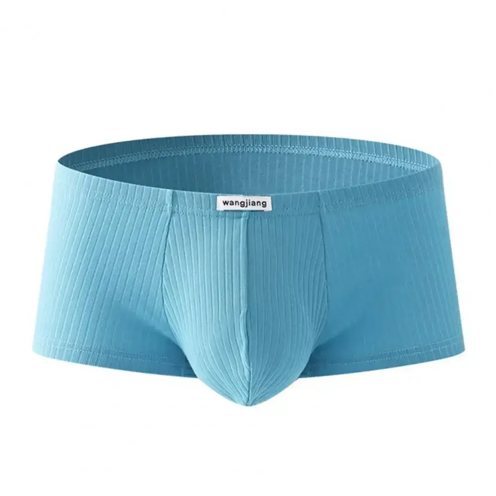 1PCS/3PCS/9PCS Men Boxer Shorts Low-rise Solid Color Ribbed Panties Underpants — image 16