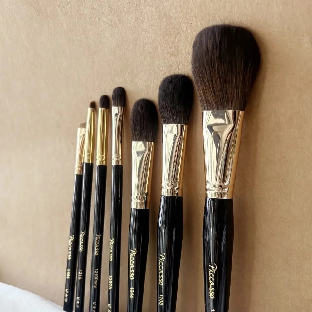 PA Makeup Brushes Set Luxury Super-soft Natural Bristles Face Eye Shadow Powder Cheek Blush Highlight Cosmetic Tools Kit 7pcs — image 3