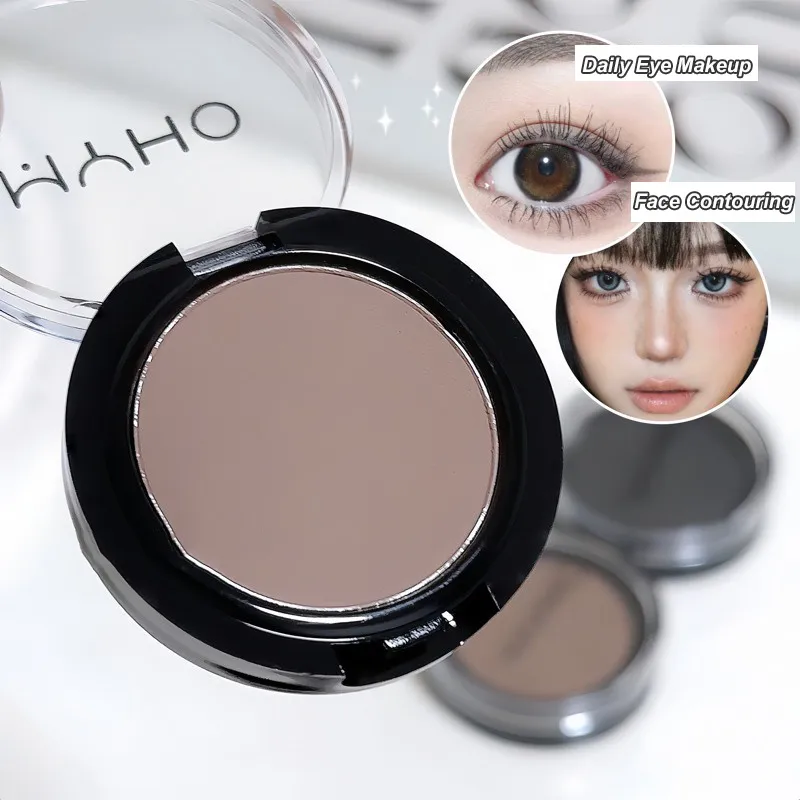 Palet Pembayang Mata Monokrom Mini Matte Smoky Biru Merah Monokrom Penyerlah Cahaya Putih Semulajadi Untuk Kontur Mata Halus Mencerahkan — image 5