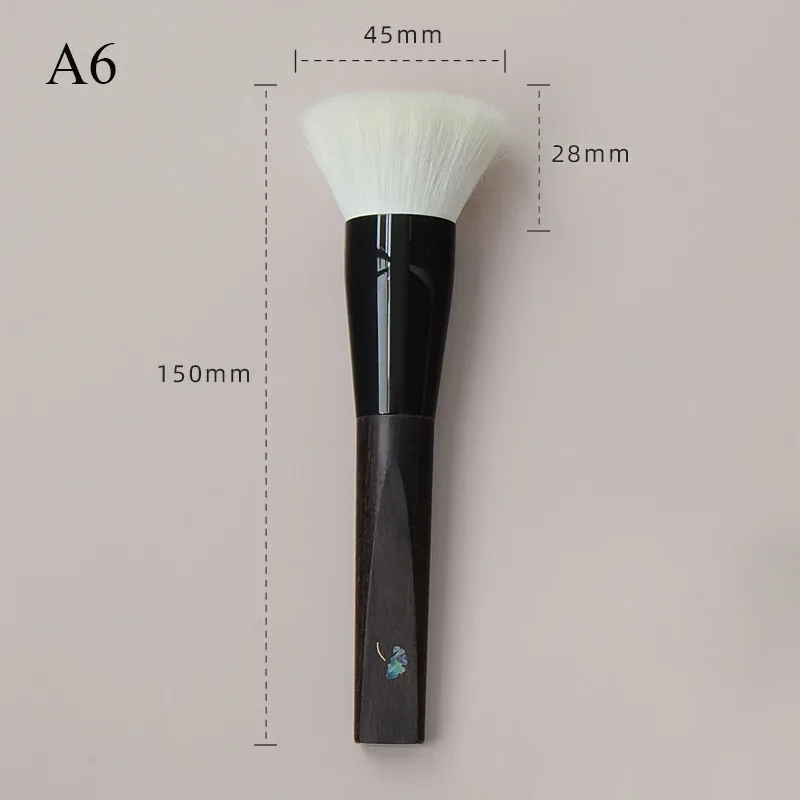 Shoushoulang Hand Crafted Makeup Brush Soft Tiny Tips Goat Hair 1PC Face Powder Blush Contour Brush Ebony Handle Makeup Brushes — image 12