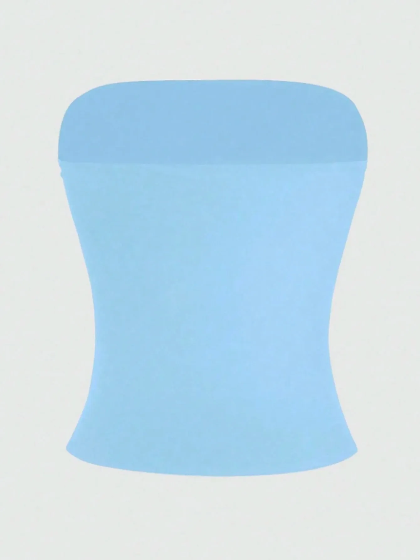 Een sexy basic strapless hemdje - een stijlvolle, elastische en nauwsluitende lichtblauwe tubetop in effen kleur. Geschikt voor het hele seizoen — image 4