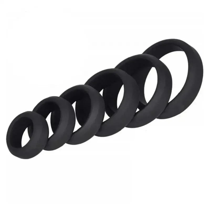 Anneau de pénis en Silicone, 6 tailles, verrouillage Scrotum, extension d'érection, retardement de l'éjaculation, produits pour adultes, jouets sexuels pour hommes — image 1