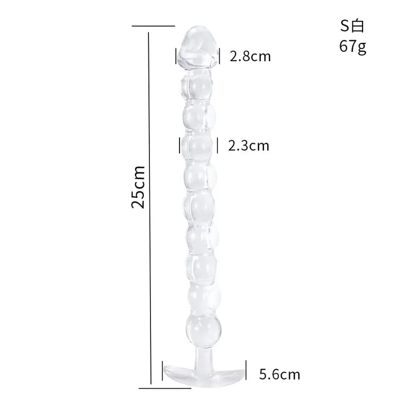 40cm 유리 딜도 라구 딜도 인공 성기 딕 크리스탈 항문 구슬 엉덩이 플러그 전립선 마사지 성인 여성을위한 자위 섹스 토이