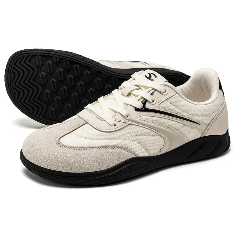 Barfuß-Schuhe mit breiter Breite, Unisex, Kunstleder, minimalistische Sneakers, Schnür-Retro-Wanderschuhe für Damen und Herren
