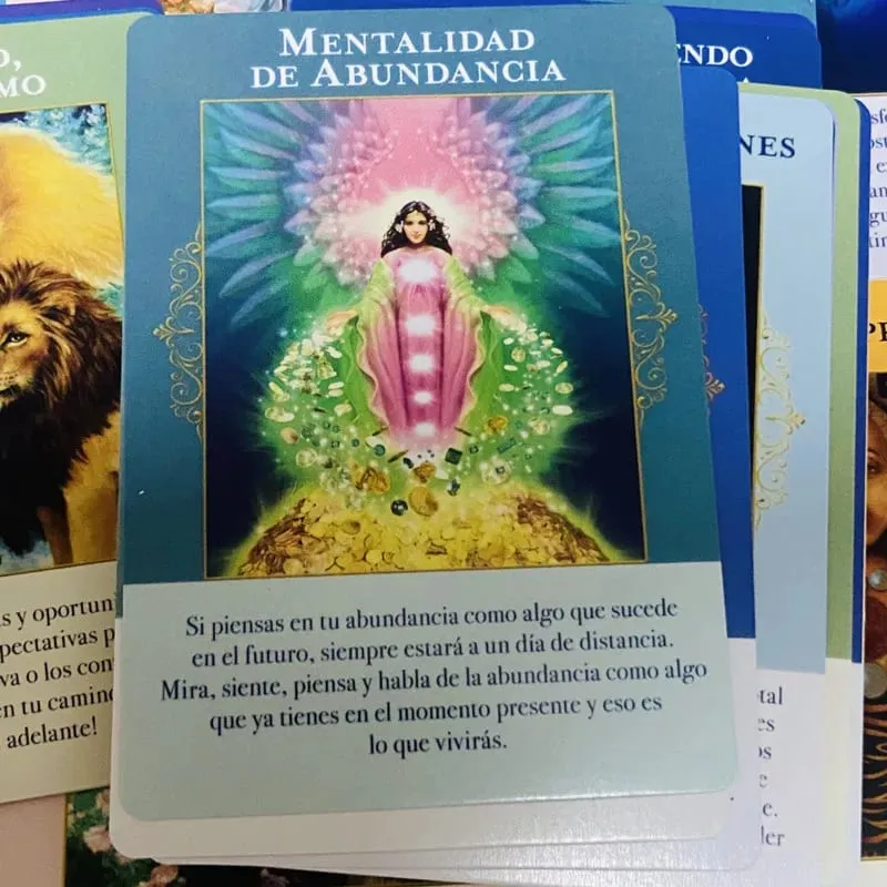 44 Deck Angels of Abundance Oracle Cards 10,4*7,4 cm Spanische Version Fate Divination Tarot Brettspiel Ángeles de abundancia — image 6