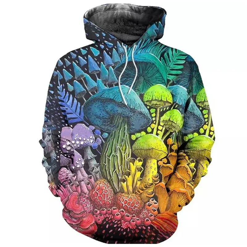 Fashion Colored Mushroom Pattern 3D Printed Hooded Sweatshirt Casual Super Large Hooded Sweatshirt Street Harajuku Men Pullover — image 26