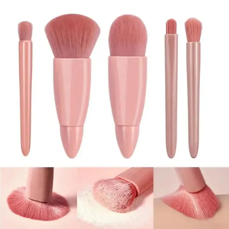 5pcs Mini Makeup Brushes Small Function Kit Kumpletong Cosmetic Brushes na May Case At Mirror Travel Size Set ng Makeup Brushes — image 3