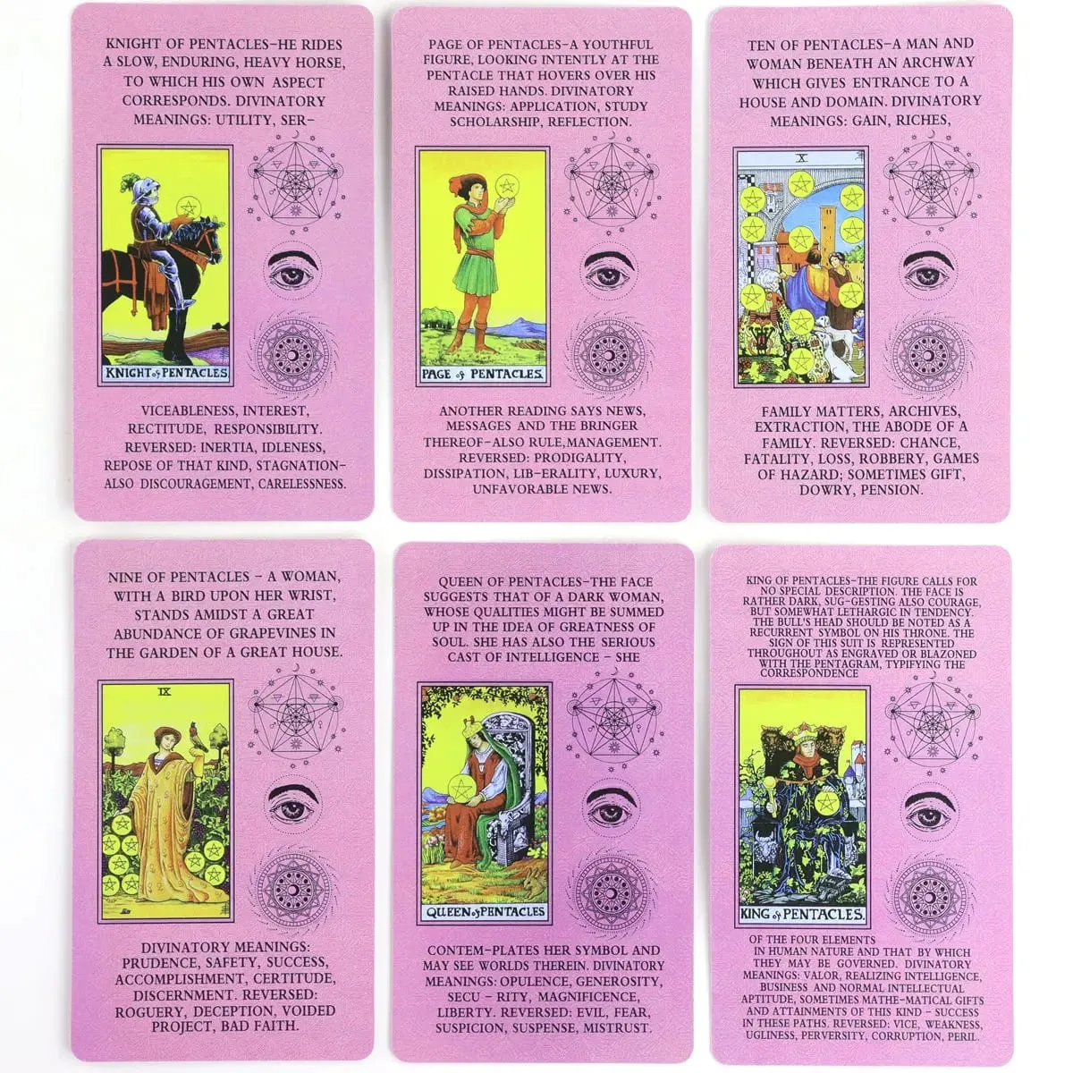 Pink Learning Tarot 78 τμχ Κάρτες Ταρώ με λέξεις-κλειδιά με βάση το σύστημα Rider Waite 10,3*6cm — image 5