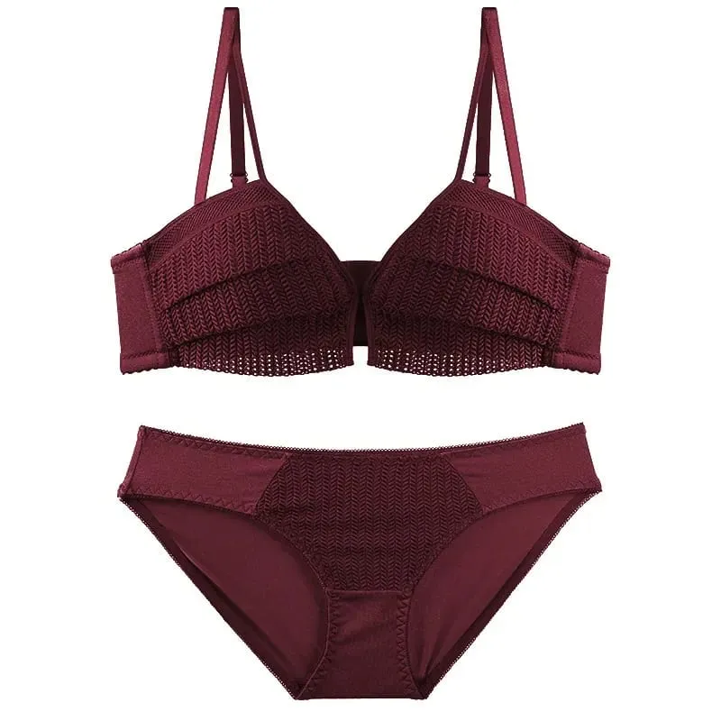 Lingerie Set Female Deep V Sexy Thick Wireless Seamless Push Up Comfort Bra And Panty Set Breathable Underwear For Women — image 10