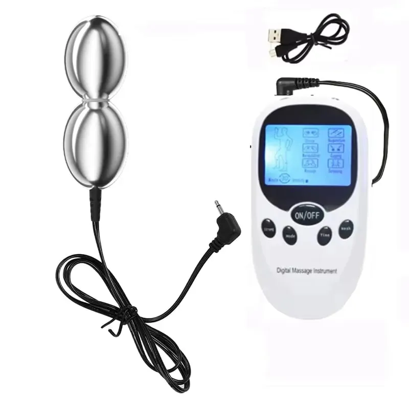 SM Elektrische Schock Doppel Kugeln Anal Butt Plug Prostata Massager E-stim Sex Spielzeug Für Männer Homosexuell Frauen Vagina stimulation Ass Dilatator — image 1