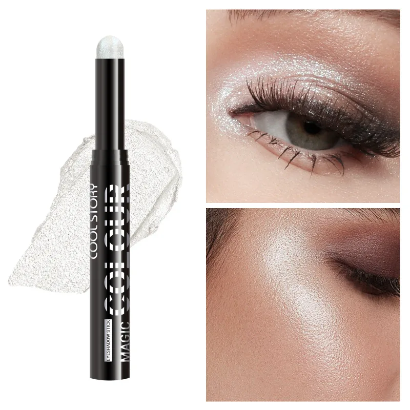 2 en 1 fard à paupières rouge à lèvres bâton crayon imperméable paillettes éclaircir mat ombre à paupières maquillage Pigment fard à paupières stylo — image 15