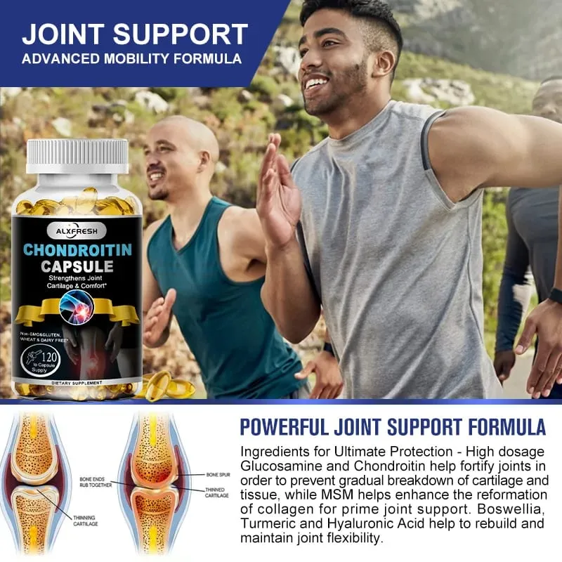 Alxfresh Glucosamine Chondroitin dengan MSM Turmeric Vitamin D untuk Penyerapan Tulang Suplemen Sokongan Sistem Imun Kalsium — image 6
