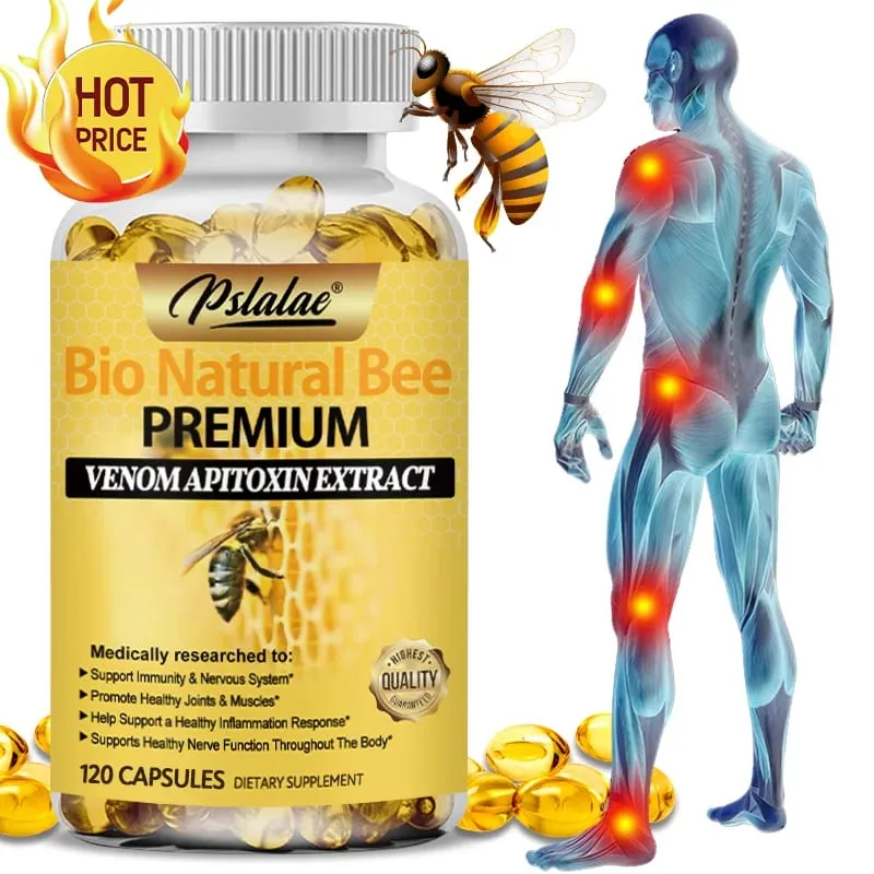 Natural Bee Capsules Enhance Immunity and Anti-oxidation Effectively Relieve Joint Inflammation 120 Capsules Non-GMO — image 2