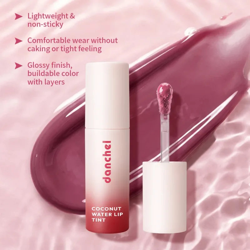 น้ำมะพร้าว Lip Tint Long-Lasting Hydration Flawless สีเคลือบเงาไม่เหนียวเหนอะหนะกันน้ำ Smudge-Resistant Lip Tint — image 7