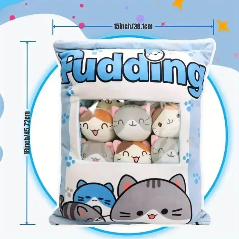 Mèo Thỏ Ăn Nhẹ Gối Pudding Trang Trí Nhồi Bông Mini Hình Thú Mèo Búp Bê Bánh Sang Trọng Đồ Chơi Kawaii Gối Sang Trọng Quà Tặng — image 7