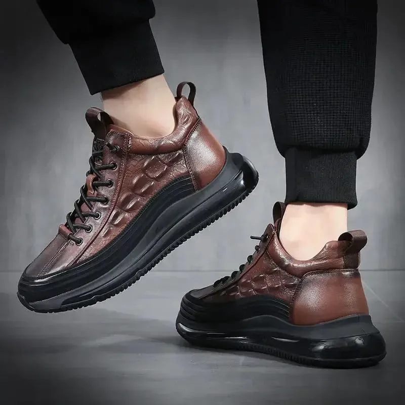 2026 ฤดูใบไม้ร่วงรูปแบบจระเข้ผู้ชายรองเท้าผ้าใบ Lace Up Casual Platform Vulcanized รองเท้าชาย Anti-SLIP Zapatillas Hombre — image 3