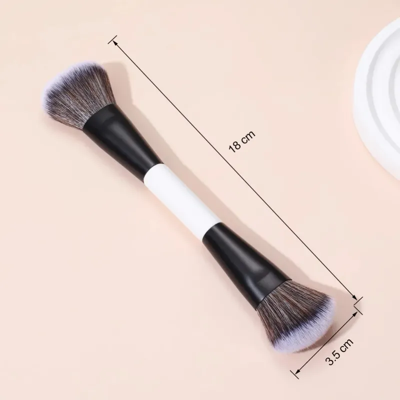 F4 Doppelseitiger Foundation-Gesichtspinsel. Doppelseitiger Make-up-Pinsel für Puder, Rouge, Kontur und Lidschatten, Concealer