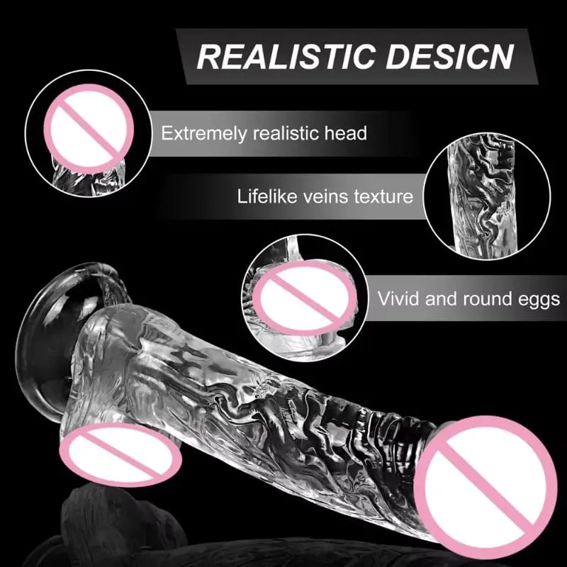 Tali Dapat Dipakai Realistis Pada Masturbasi Dildo Bening Cangkir Pengisap Kuat Mainan Seks Dewasa G-spot Cocok untuk Pasangan Wanita dan Pria — image 3