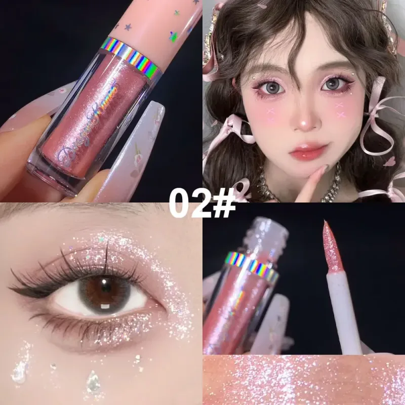 Paillettes blu Liquid Eyeshdaow Glitter Gel Penna per eyeliner metallizzata lucida Diamond Shimmer Strumento per il trucco di bellezza per occhi impermeabile