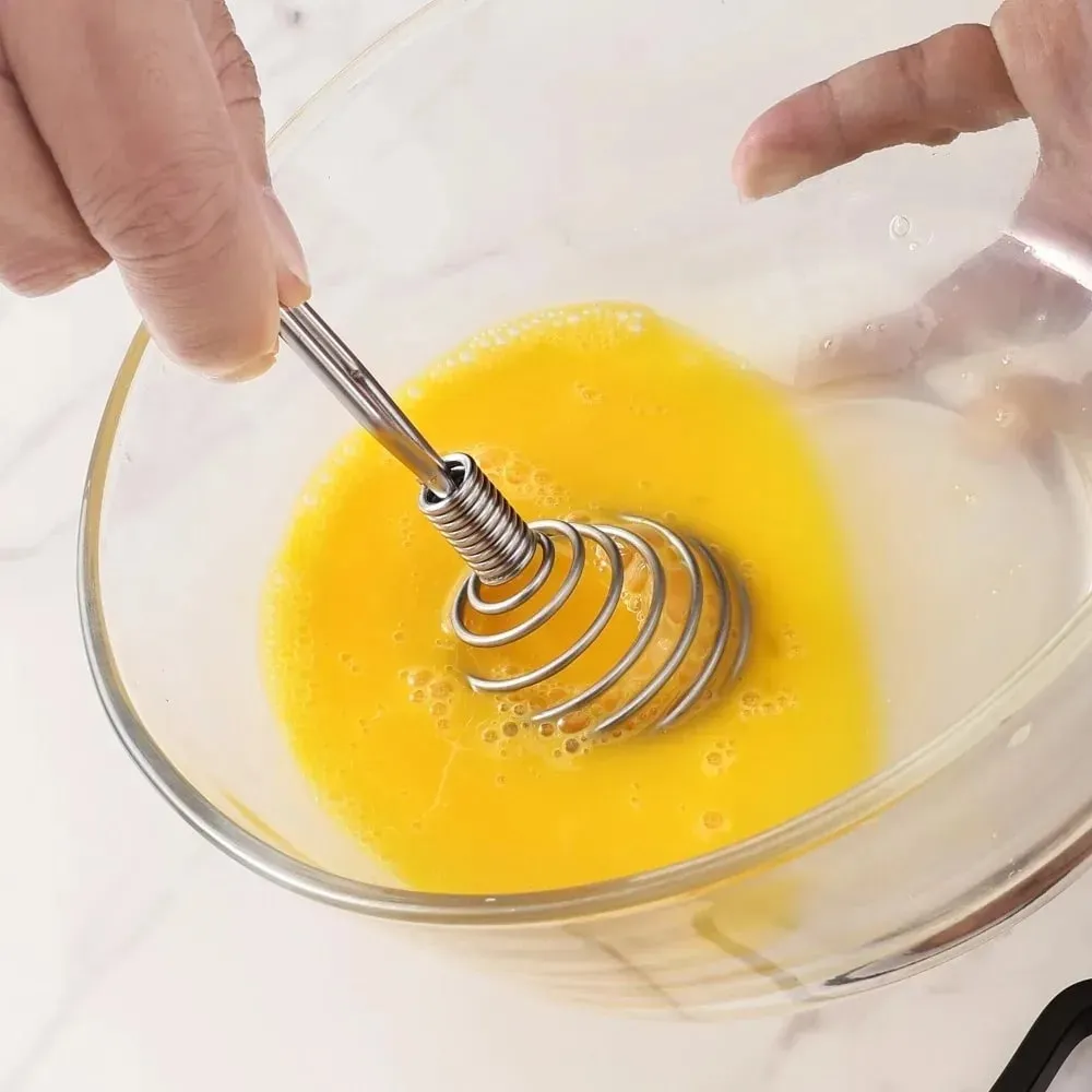 Kitchen Accessories Spiral Whisk Stirrer Mixer Stainless Steel Egg Milk Jam Beater Manual Blender Cooking Kitchen Utensil Tool — image 2