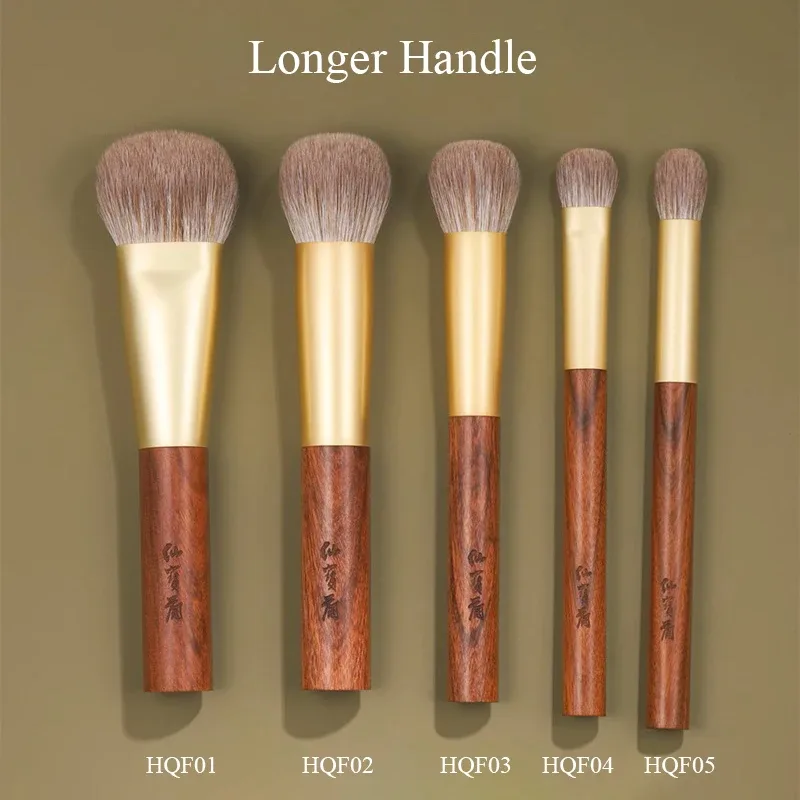 Weasel – pinceau de maquillage professionnel en poils de chèvre, pour fond de teint liquide, Blush, fabriqué à la main, manche court en bois de rose, 1 pièce — image 5