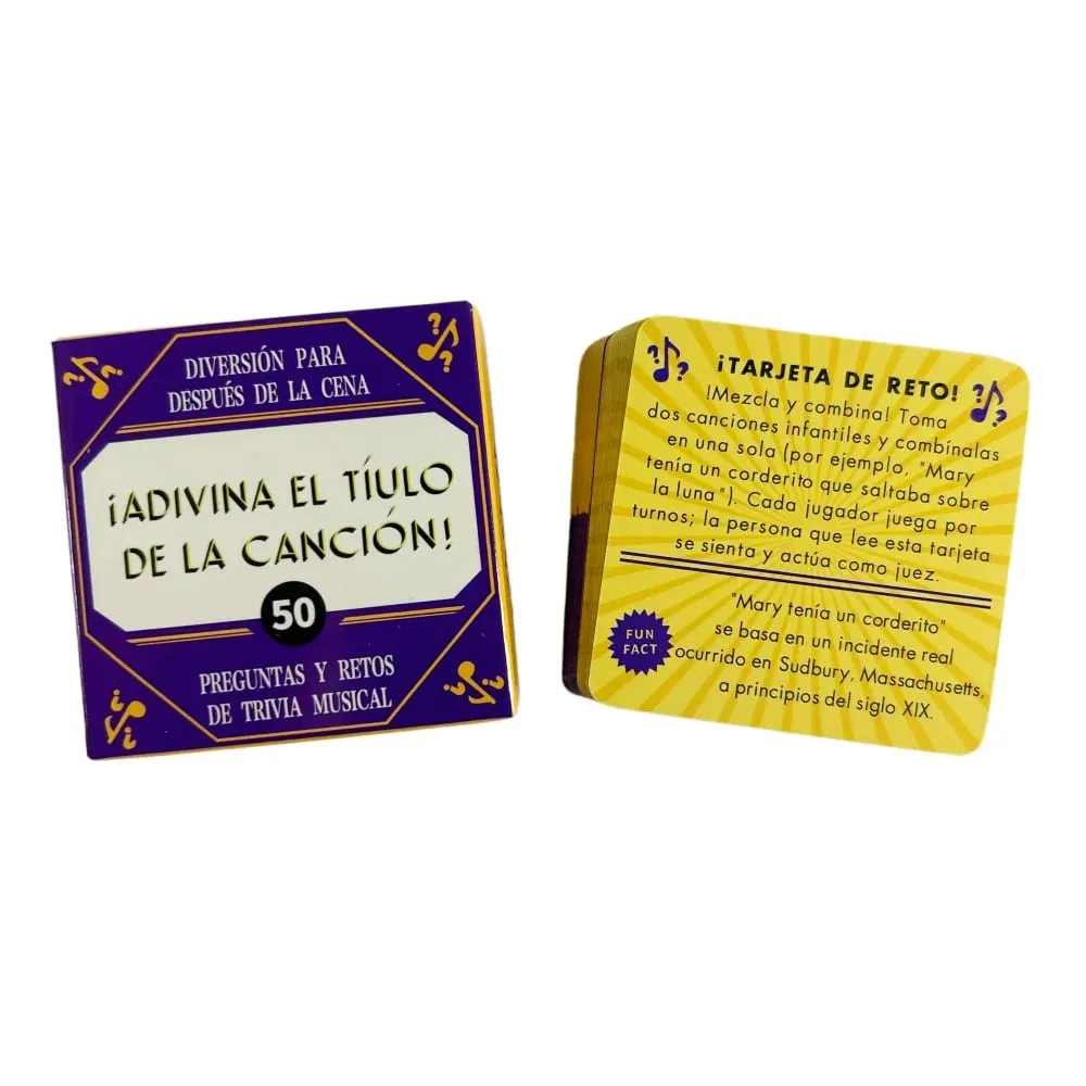 Mini formato inglese o spagnolo Mini gioco di carte Obbligo o verità Nome della melodia Quanto bene dai un nome a quella parola Questo gioco per il gioco di gruppo — image 3