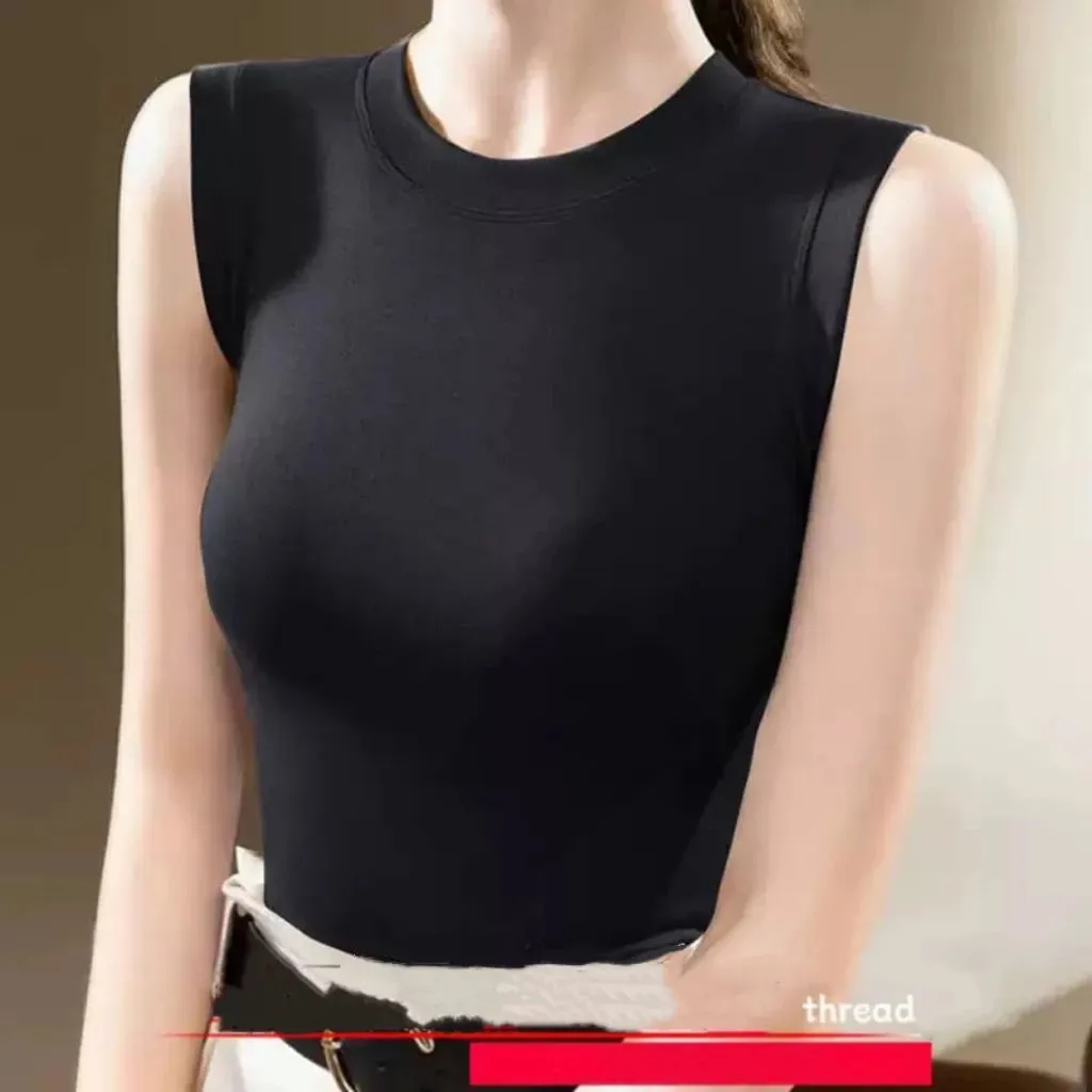 1pcs Spring Summer Women Knitted Tank Tops Girl Thin Tops Lady Basic Casual Tank Tops Round Collar Tees Sleeveless Top M~3XL — image 11