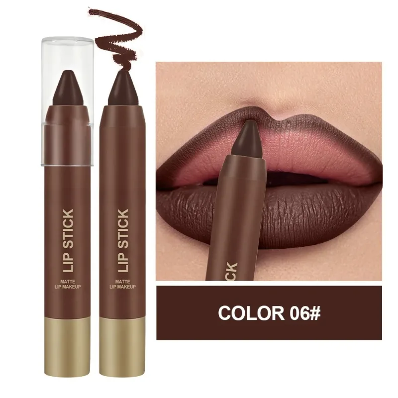 Matte Soft Mist Lip Liner Lipsticks 6 Colors Smooth and Pigmented Non-Stick Chocolate Lipsticks — image 8