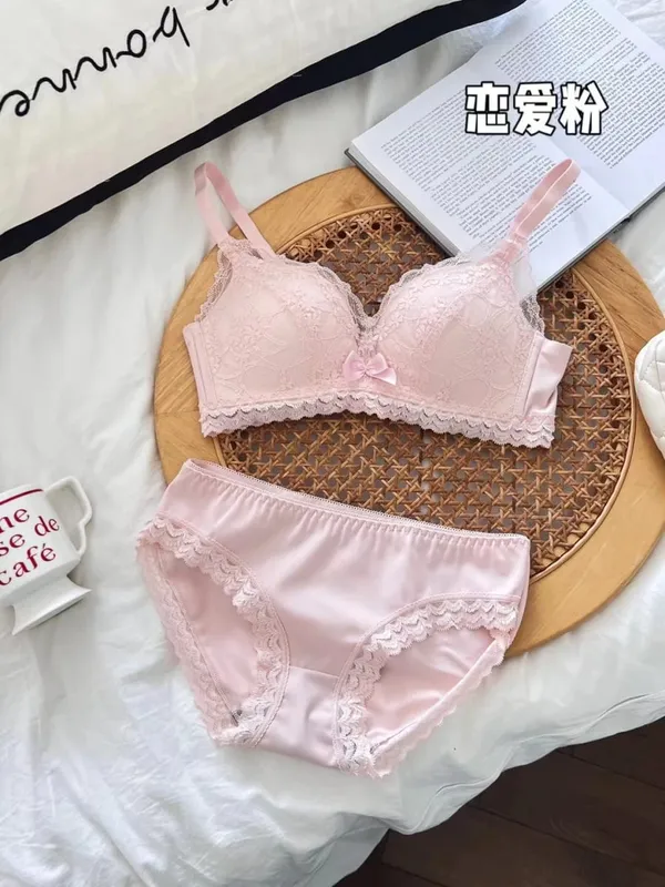 ญี่ปุ่นอะนิเมะลูกไม้ชุด Push Up Bralette ไร้สายหน้าอกขนาดเล็กเซ็กซี่สามเหลี่ยมถ้วยชุดชั้นในชุดฤดูใบไม้ผลิฤดูร้อน MOYISU — image 11