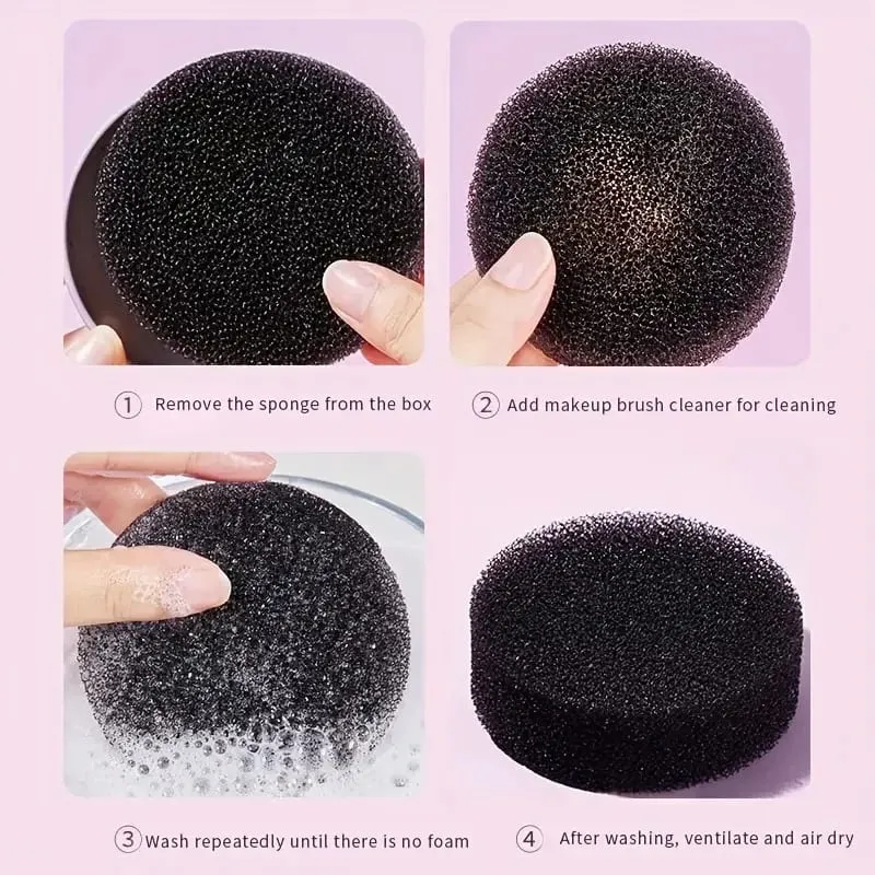 Scatola per la pulizia dei pennelli per il trucco Spugna per la pulizia rapida Pennelli per ombretti Lavaggio a secco Lavaggio cosmetico Accessori per strumenti in polvere — image 3