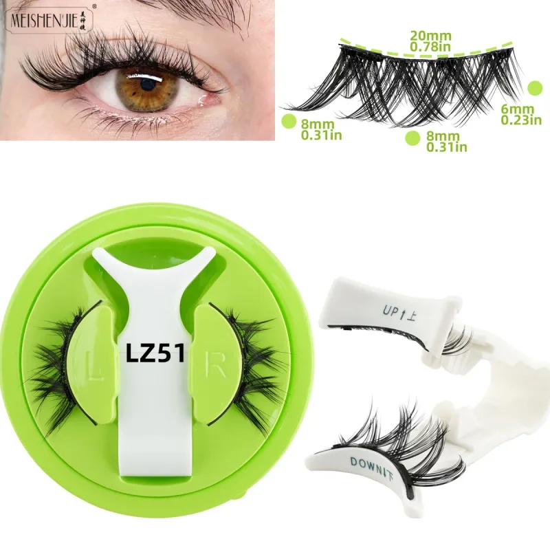 1/3 คู่ Magnetic Eye Lashes ขนตาทำด้วยมือ Soft Reusable Magnetic Lashes ดูธรรมชาติ 3D False Lashes แต่งหน้าแหนบชุด — image 23